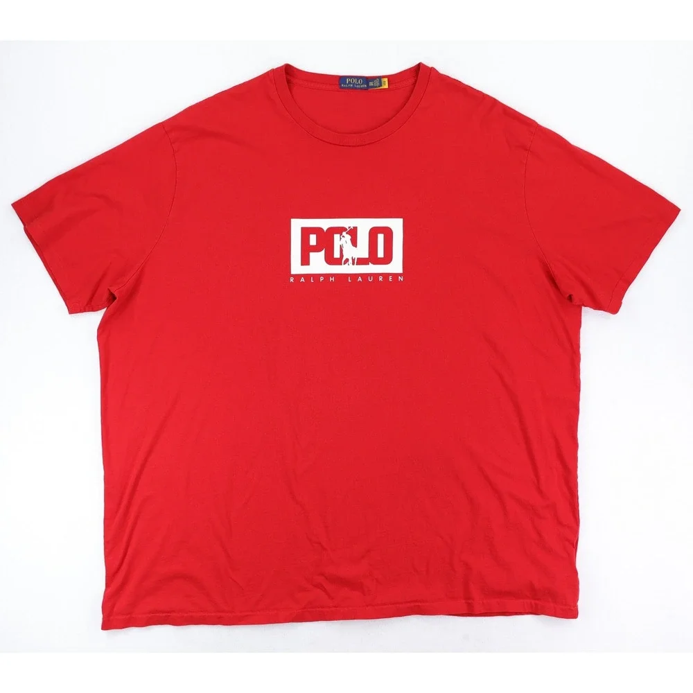 Polo Ralph Lauren T-Shirt Mens 4XLT Red Box Logo Short Sleeve Cotton Tee